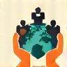 Icon representing safety, globe, or support